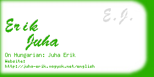 erik juha business card